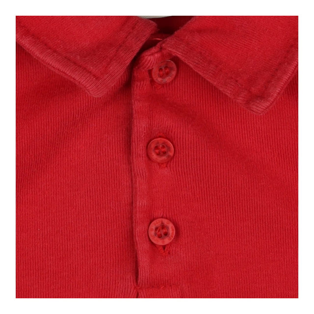 bodysuit red collared long sleeve