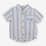 Blue & White Striped Collared Shirt