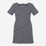 Navy White Breton Stripe 100% Cotton Asymmetric Pa