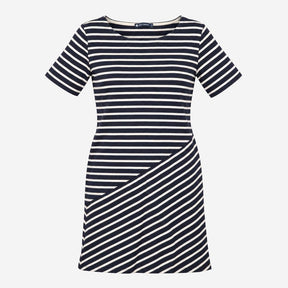Navy White Breton Stripe 100% Cotton Asymmetric Pa