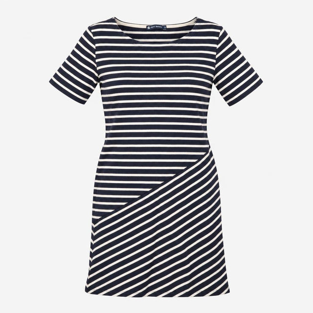 Navy White Breton Stripe 100% Cotton Asymmetric Pa