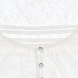 White Cotton Sleeveless Blouse Broderie Lace Boho 