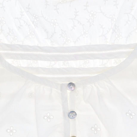 White Cotton Sleeveless Blouse Broderie Lace Boho 