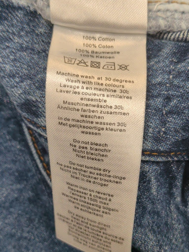 Wide Leg Acid Wash Blue Jeans
