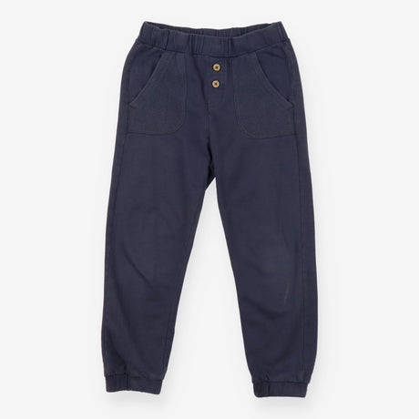 Joggers Navy Ribbed pockets wooden buttons