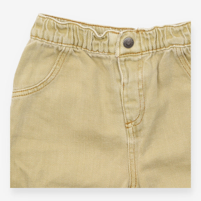 Jeans pull on wide leg yellow