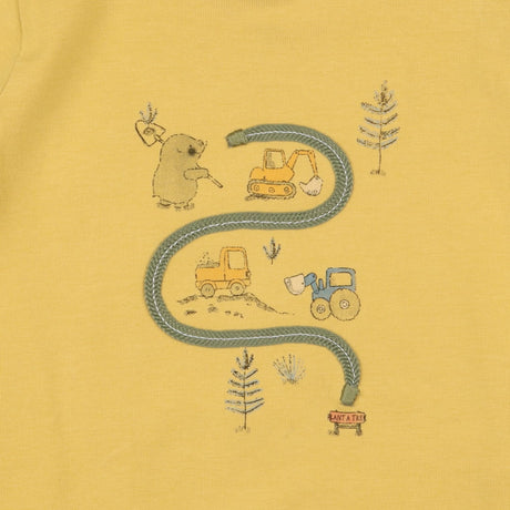 T-shirt long sleeve yellow playful construction