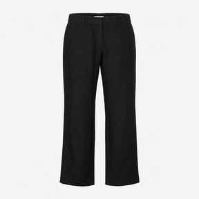 Trousers Black Pure Linen Wide Leg Smart Casual Li