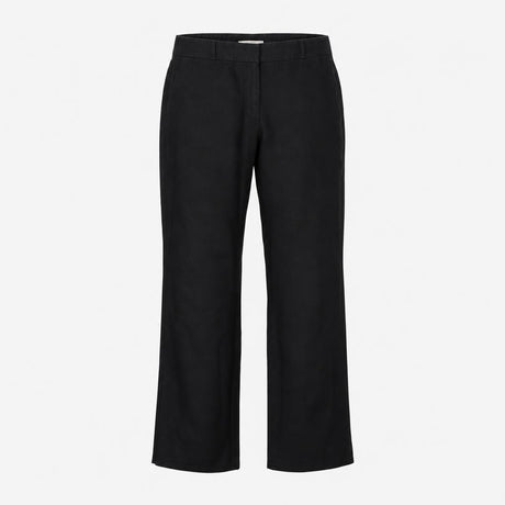 Trousers Black Pure Linen Wide Leg Smart Casual Li