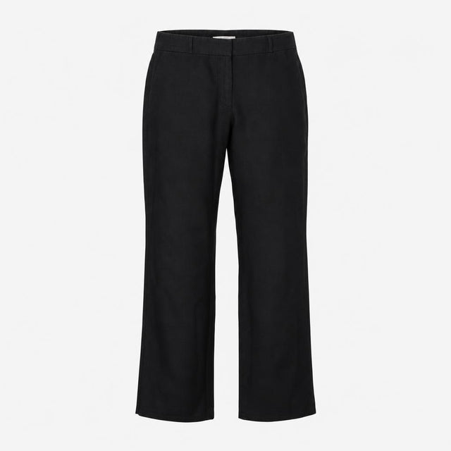 Trousers Black Pure Linen Wide Leg Smart Casual Li