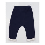 Navy ribbed joggers with pockets