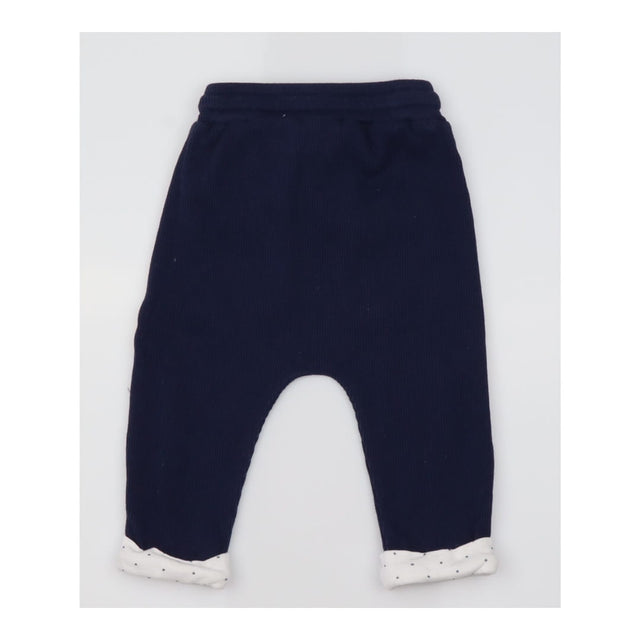 Navy ribbed joggers with pockets