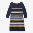 Knitted Dress Navy Multi Stripe Cotton