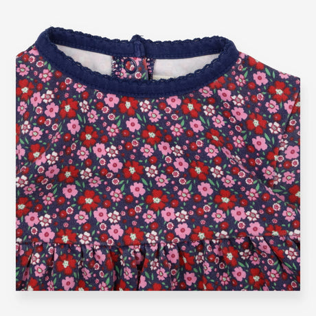 Dress Long Sleeved Navy Pink and Red Floral