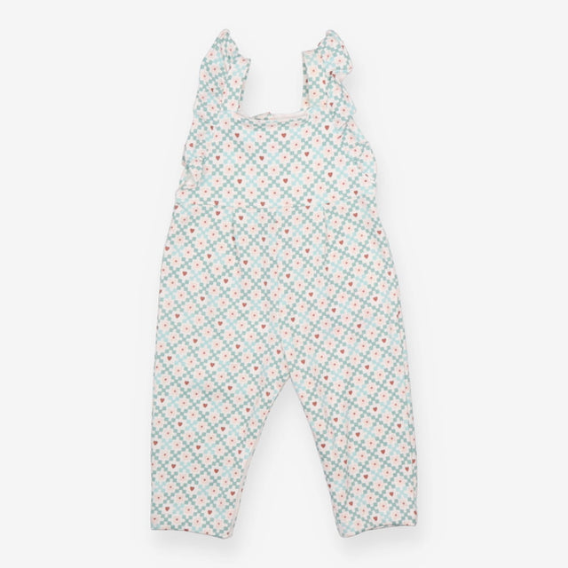 Dungarees with Hearts and Flowers