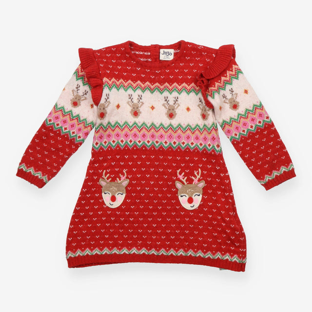 Red Reindeer Knit Dress
