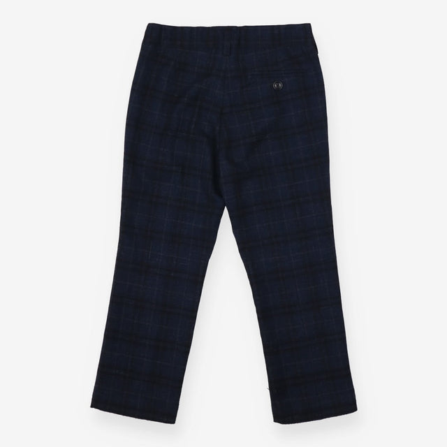 Blue checked woven trousers