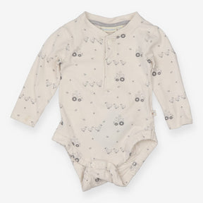 Bodysuit long sleeve tractor ducks
