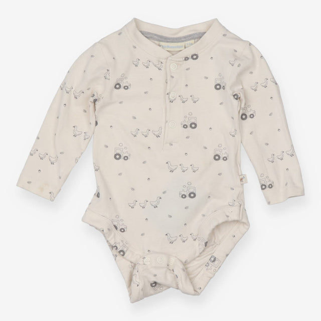 Bodysuit long sleeve tractor ducks