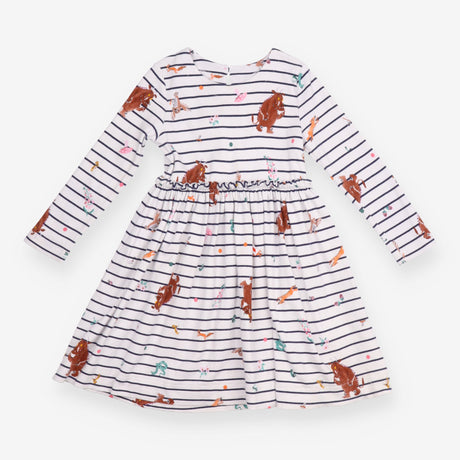 Gruffalo Dress White with Navy Strip