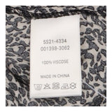 Midi Dress Micro Leopard Print Short‑Sleeve Button