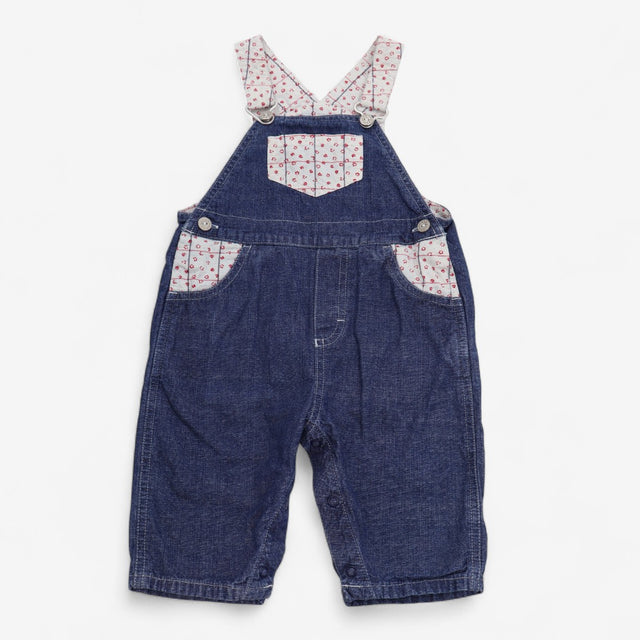 Dungarees Denim with Floral Pockets