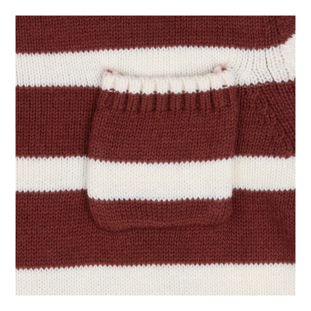 Outfit knit brown cream stripe bodysuit leggings