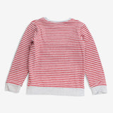 Sweater Red and Grey Stripe with Dinosaur Applique