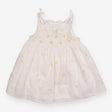 Dress Tie Strap White and Embroidered Lemons