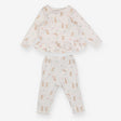 Pyjamas white rabbits flowers peplum 