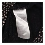 Indigo Cream Leaf Print V Neck Three Quarter Sleev