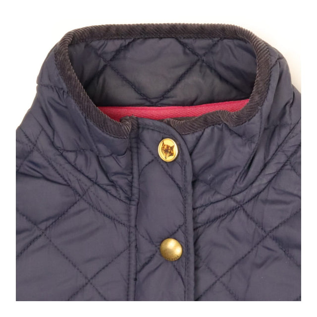 Quilted Blue Fitted Jacket with Floral Lining