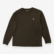 Khaki Green Long Sleeve Logo T‑Shirt