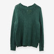 Forest green pointelle knit jumper