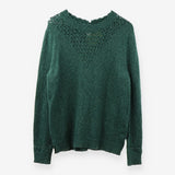 Forest green pointelle knit jumper