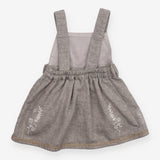 Grey Knit Pinafore Dress with Flowers