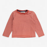 T-shirt long sleeve orange with white stripes