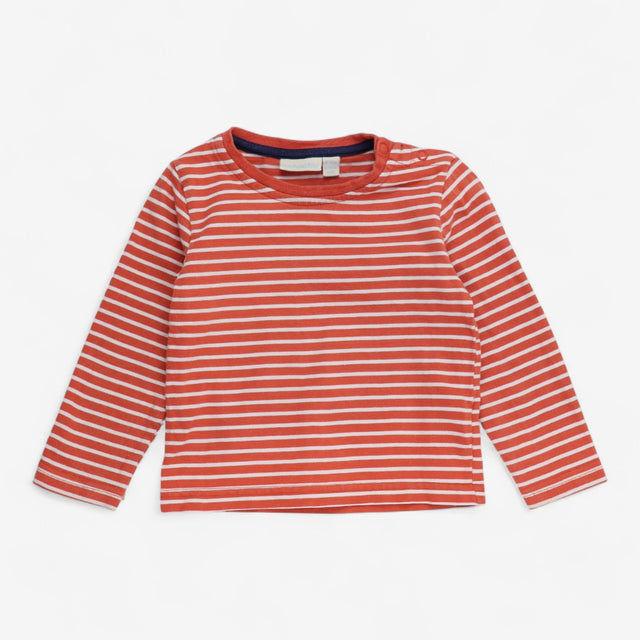 T-shirt long sleeve orange with white stripes