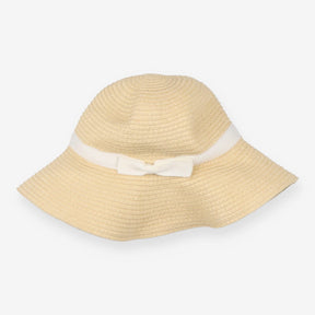 Sunhat Straw White Bow Tied