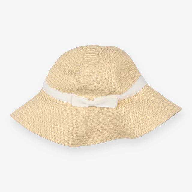 Sunhat Straw White Bow Tied