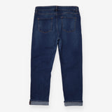 Straight Jeans Mid Blue Stretch Short Length