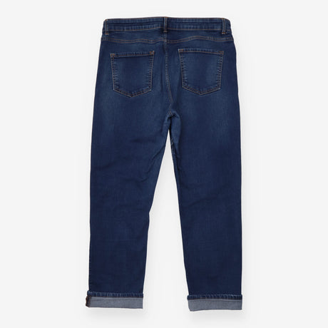 Straight Jeans Mid Blue Stretch Short Length