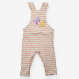 Jersey Dungaree Pink and Cream Strip with Flutterb