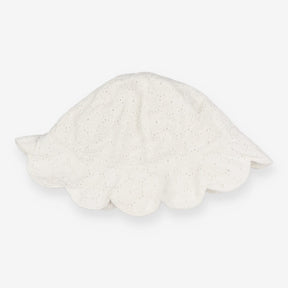 White Flower Stitching Sun Hat