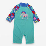 Swimsuit Turquoise with Rainbow Elephant
