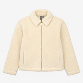 Jacket Full Zip Borg Fleece Cream Beige