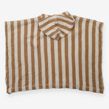 Poncho waffle gold cream stripe
