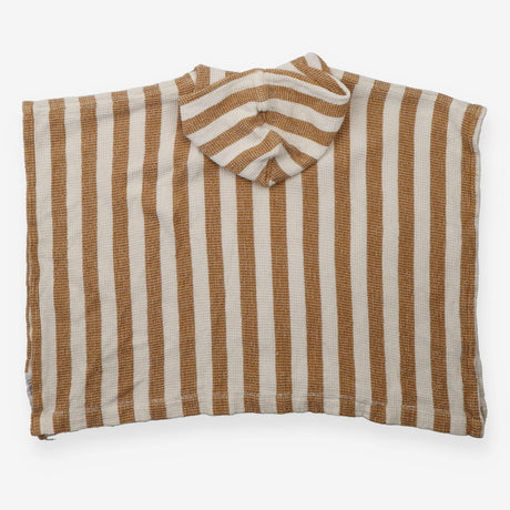 Poncho waffle gold cream stripe