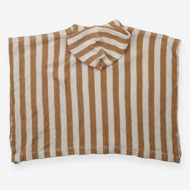 Poncho waffle gold cream stripe