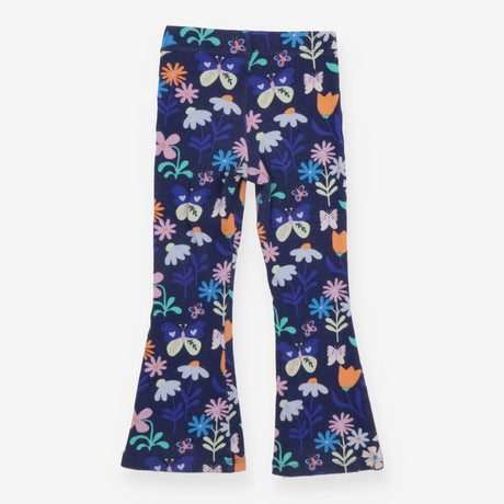 Leggings navy rib flowers